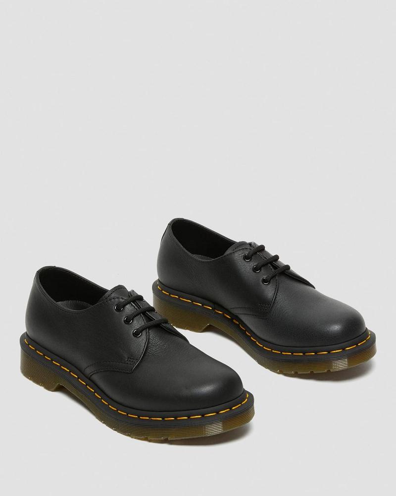 Women's Dr Martens 1461 Virginia Leather Oxfords Shoes Black | AU 379BEX